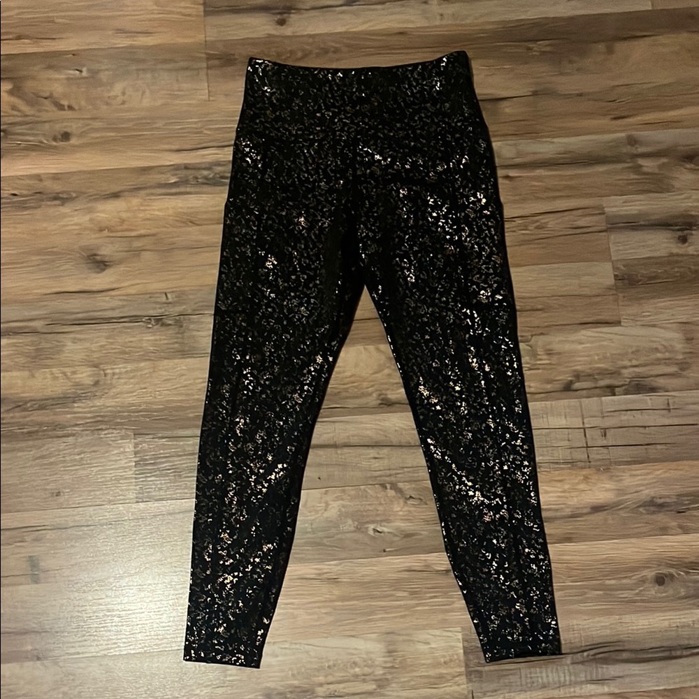 Black Gold Shimmer Leggings